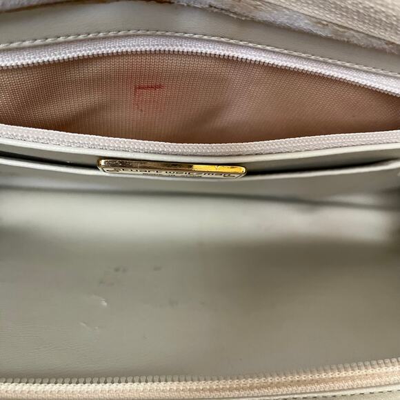 Vintage Stuart Weitzman Shimmering Leather Woven Straw Evening Bag Satchel - Picture 6 of 12